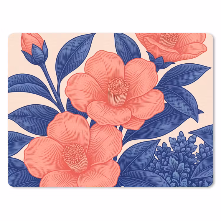 Muismat - Bloemen - Bladeren - Botanisch - Bloemen - Bladeren - Botanisch muismat rubber klein