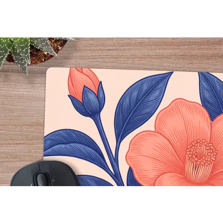 Muismat - Bloemen - Bladeren - Botanisch - Bloemen - Bladeren - Botanisch muismat rubber klein
