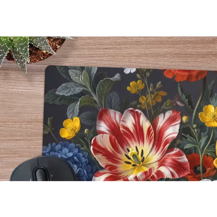 Bloemen - Boeket - Klassiek - Kleurrijk - Natuur muismat rubber klein -closeup
