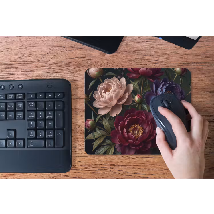 Bloemen - Boeket - Natuur - Modern - Donker muismat rubber klein -toetsenbord