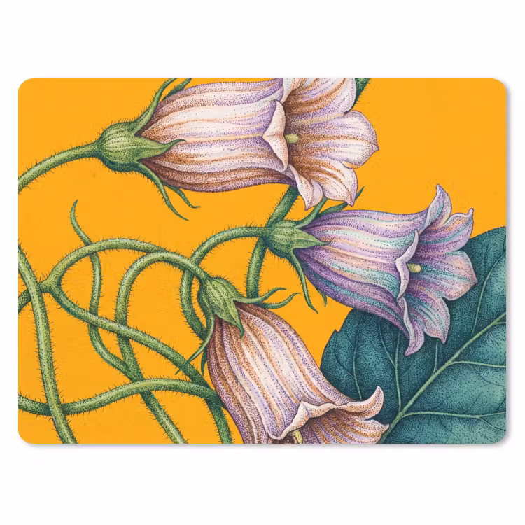 Muismat - Bloemen - Botanisch - Geel - Bloemen - Botanisch - Geel muismat rubber klein