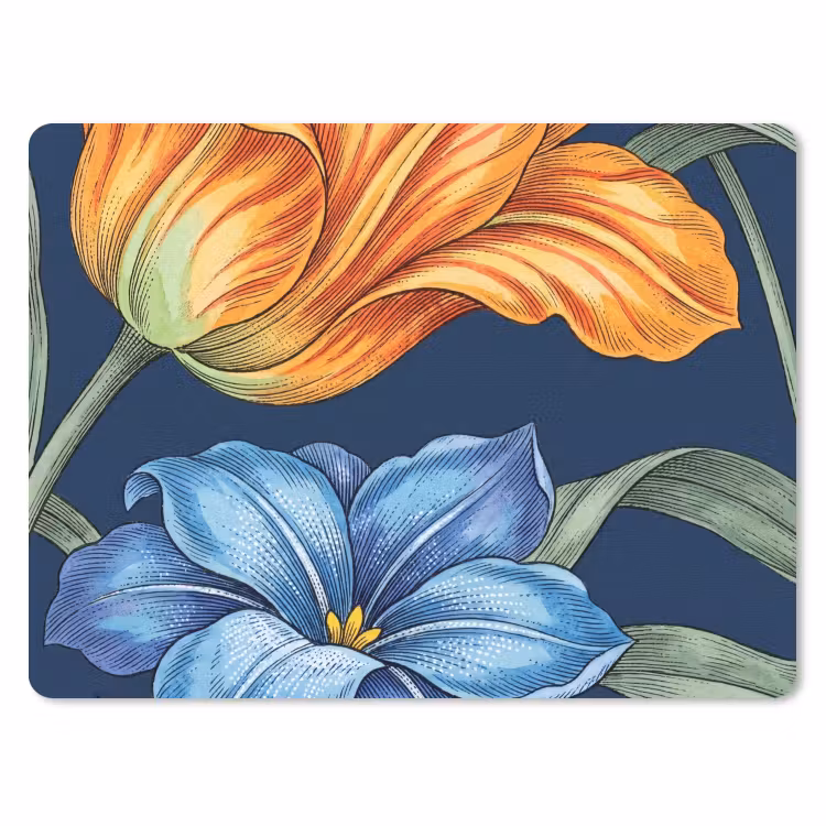Muismat - Bloemen - Botanisch - Patroon - Bloemen - Botanisch - Patroon muismat rubber klein