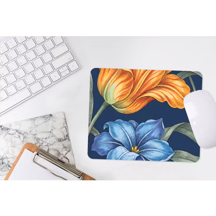 Muismat - Bloemen - Botanisch - Patroon - Bloemen - Botanisch - Patroon muismat rubber klein