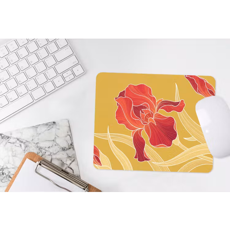 Muismat - Bloemen - Illustratie - Rood - Bloemen - Illustratie - Rood muismat rubber klein
