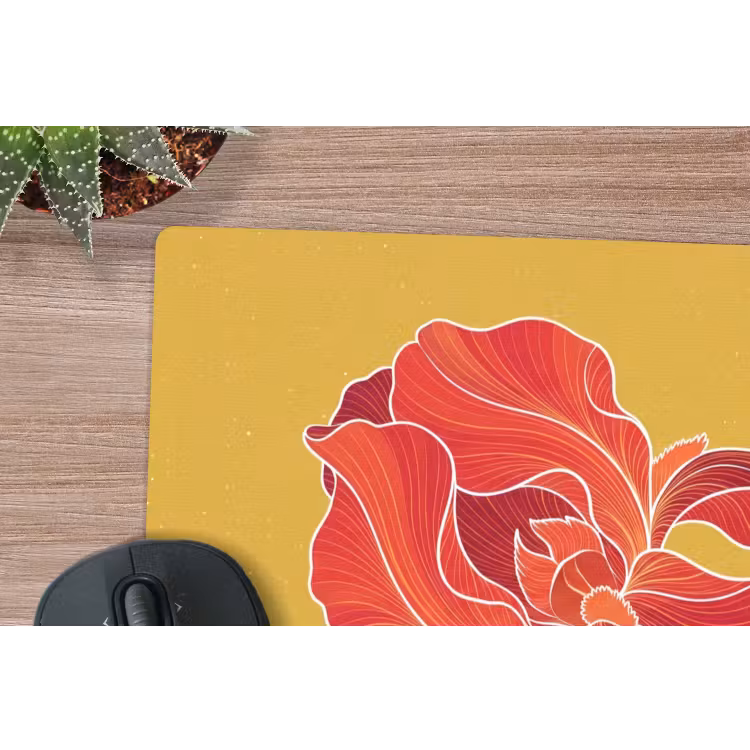 Muismat - Bloemen - Illustratie - Rood - Bloemen - Illustratie - Rood muismat rubber klein