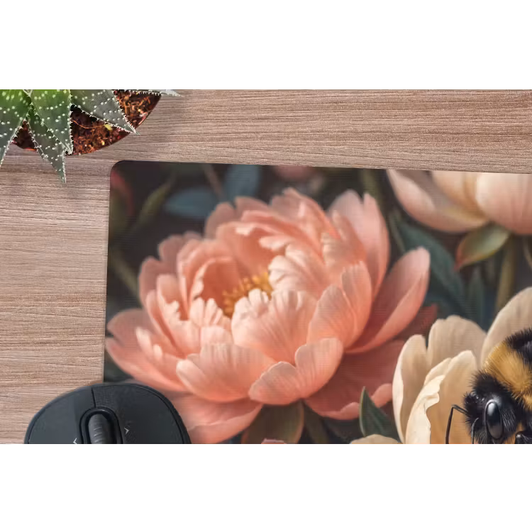 Bloemen - Insect - Natuur - Roze muismat rubber klein -closeup