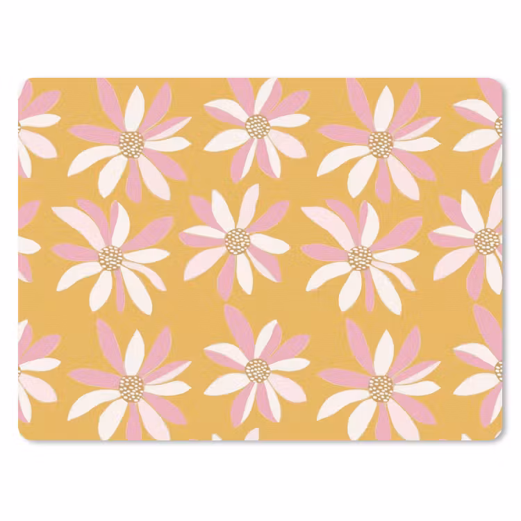Bloemen - Modern - Geel muismat rubber klein 262 -3d
