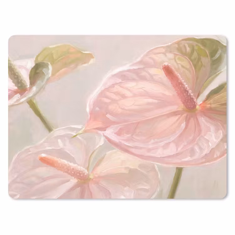 Bloemen - Pastel - Abstract - Natuur - Groen muismat rubber klein -3d