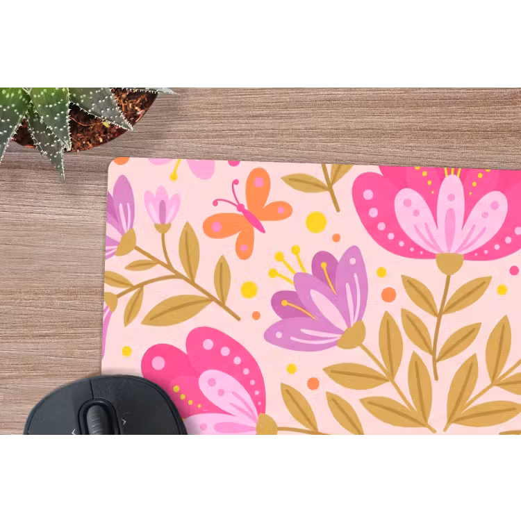 Bloemen - Patroon - Natuur - Abstract - Roze muismat rubber klein -closeup