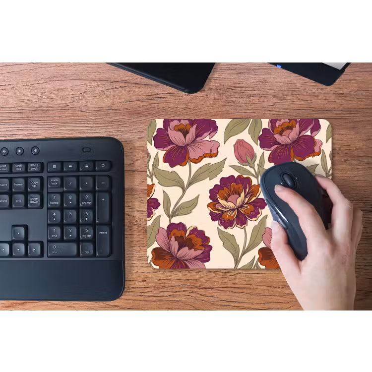 Bloemen - Patroon - Natuur - Modern - Paars muismat rubber klein -toetsenbord