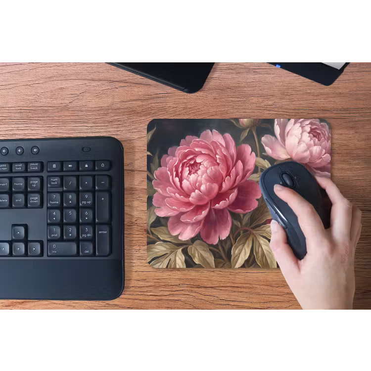 Bloemen - Roze - Klassiek - Natuur muismat rubber klein -toetsenbord
