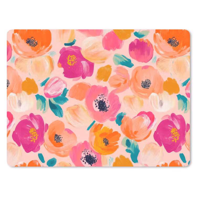 Bloesems - Vrolijk - Kleurrijk muismat rubber klein 262 -3d