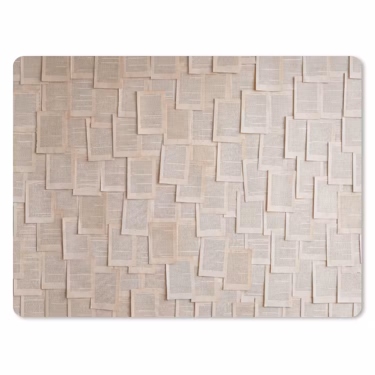 Boekpagina - Collage - Literatuur - Vintage - Beige muismat rubber klein -3d