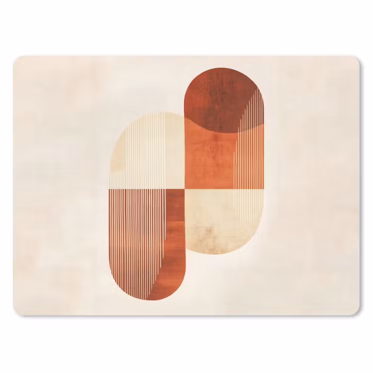 Bogen - Beige - Vormen muismat rubber klein -3d