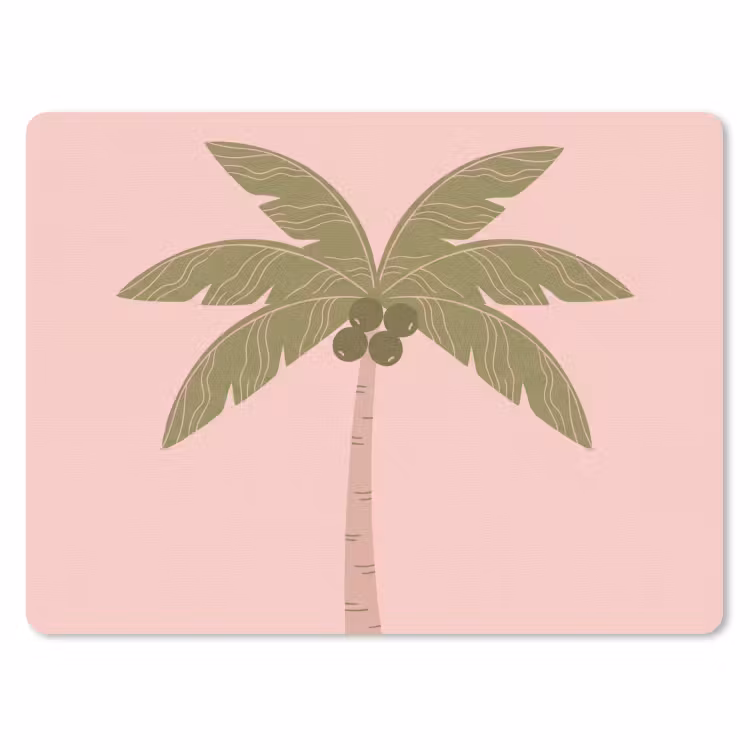 Boom - Palm - Natuur - Illustratie - Roze muismat rubber klein -3d