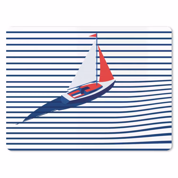 Boot - Water - Abstract - Blauw muismat rubber klein -3d