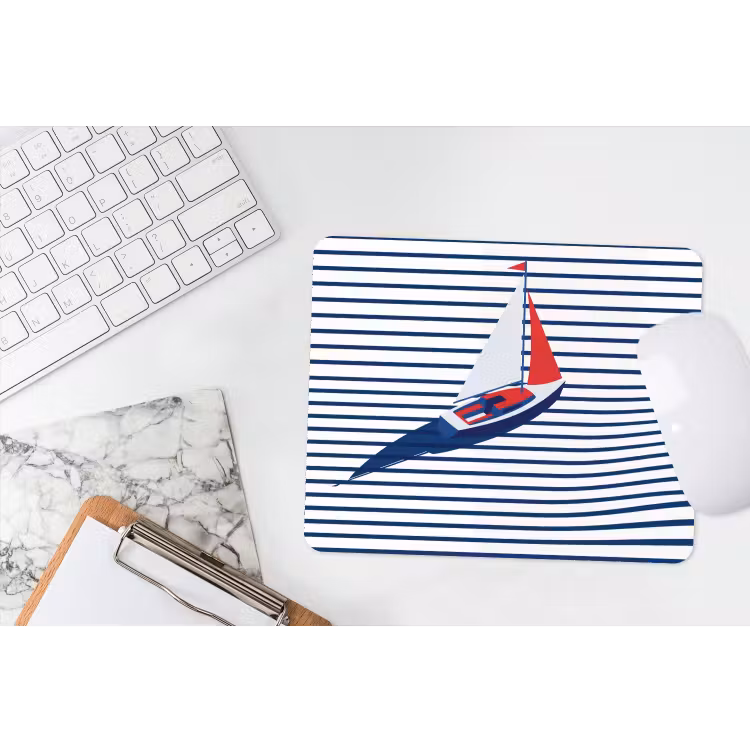 Boot - Water - Abstract - Blauw muismat rubber klein -witbureau
