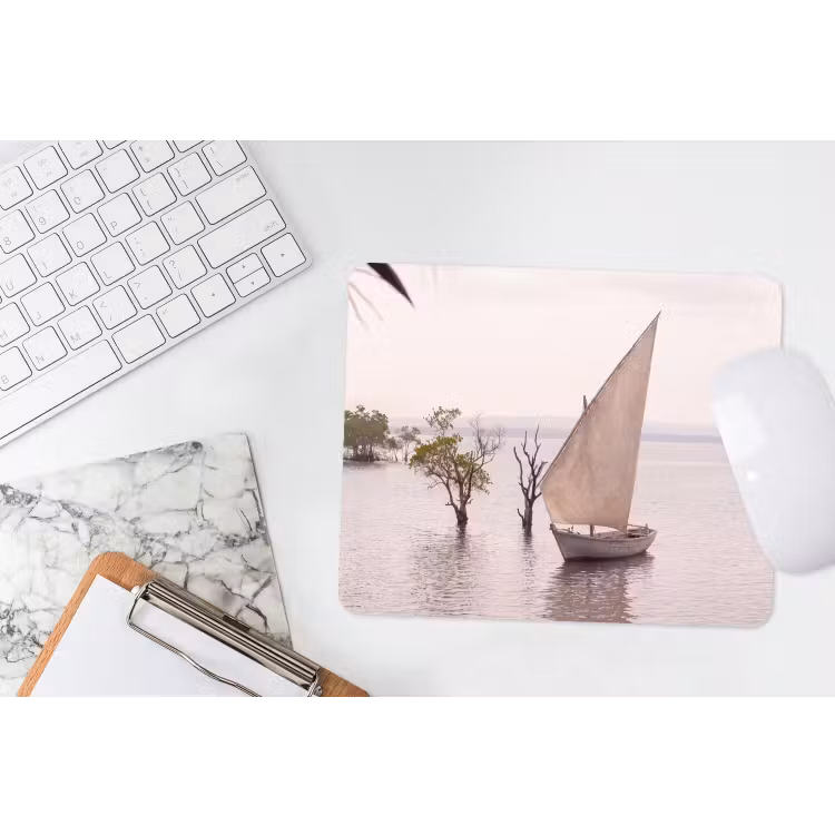 Boot - Zeil - Water - Tropisch - Natuur muismat rubber klein -witbureau