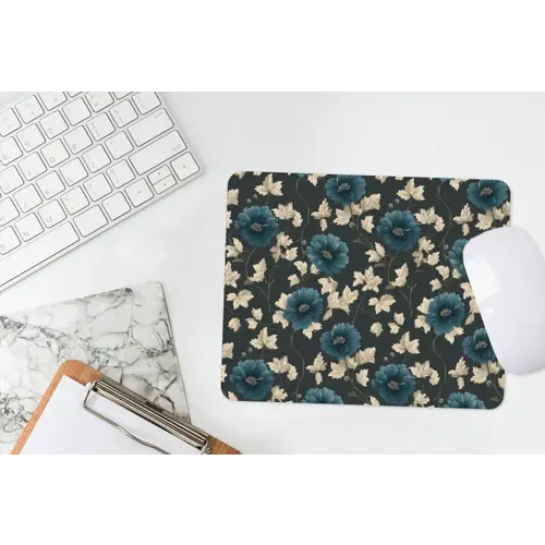 Botanisch - Bloemen - Blauw muismat rubber klein 262 -witbureau