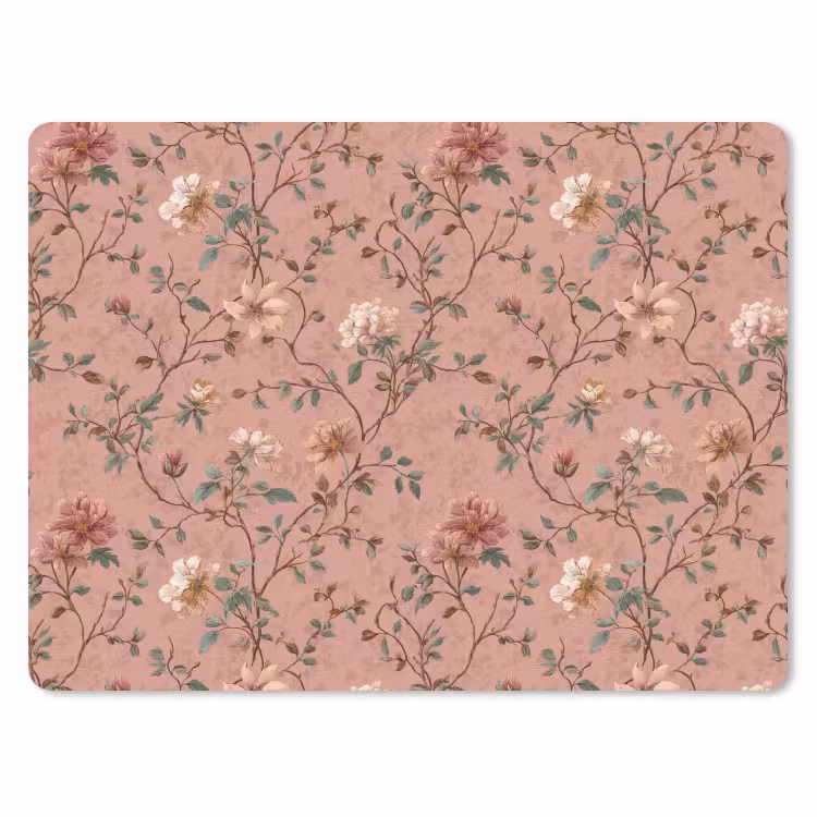 Botanisch - Bloemen - Roze muismat rubber klein 262 -3d