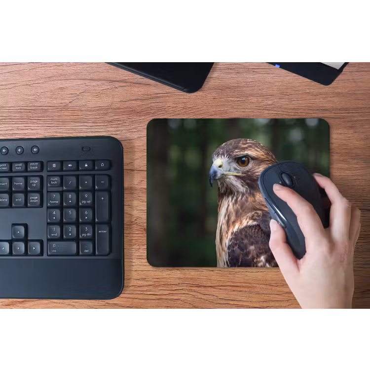 Buizerd - Roofvogel - Natuur - Bruin muismat rubber klein -toetsenbord