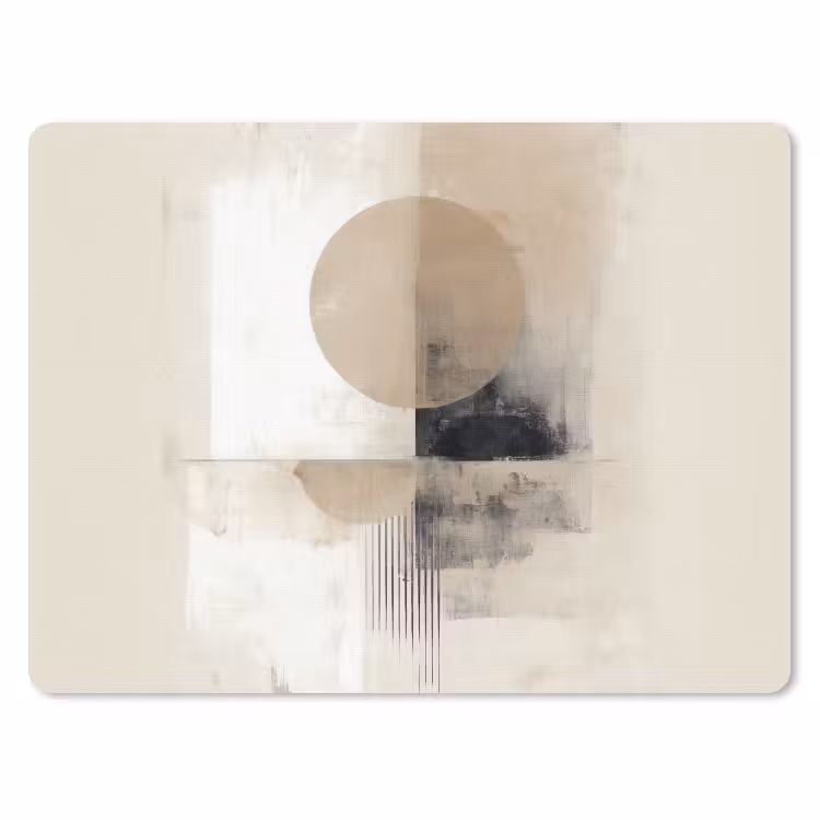 Cirkel - Compositie - Diepte - Beige muismat rubber klein -3d