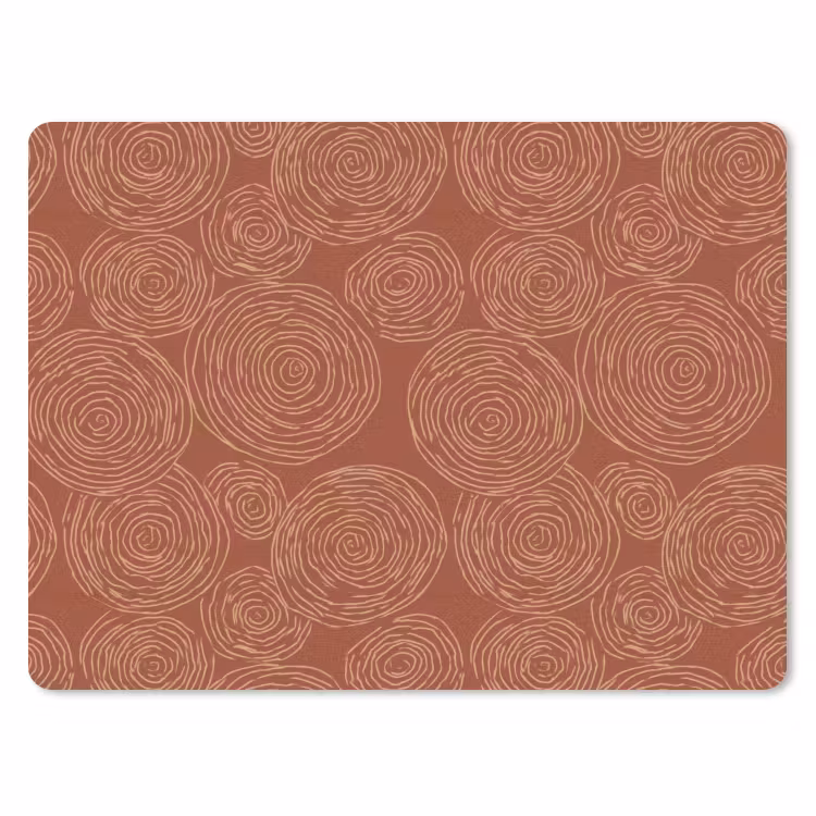 Cirkels - Abstract - Artistiek - Terracotta muismat rubber klein 262 -3d