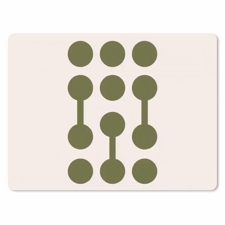 Cirkels - Geometrisch - Abstract - Modern - Groen muismat rubber klein -3d