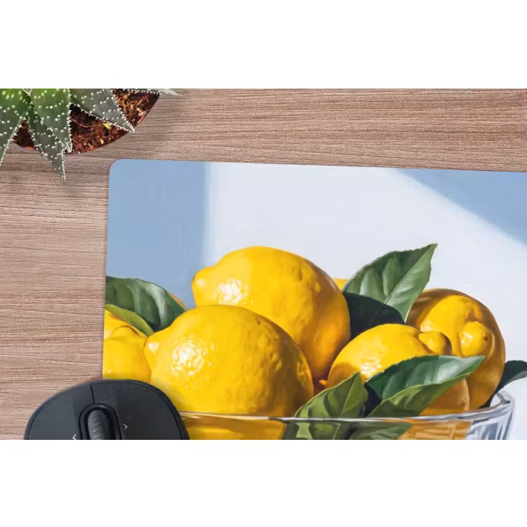 Muismat - Citroenen - Fruit - Geel - Citroenen - Fruit - Geel muismat rubber klein