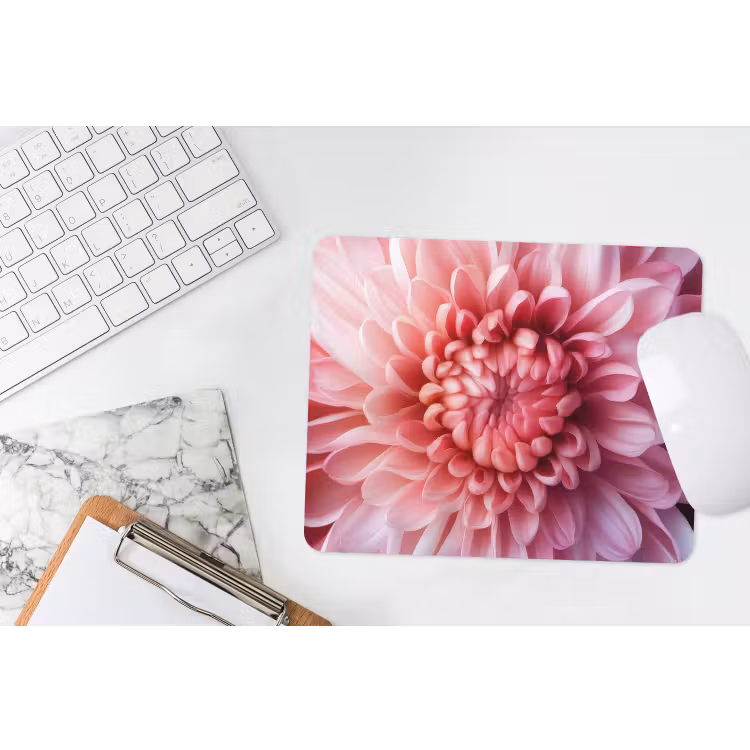 Dahlia - Bloem - Close up - Roze muismat rubber klein -witbureau