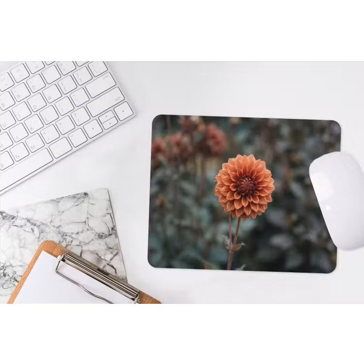 Dahlia - Bloem - Natuur - Sfeervol muismat rubber klein -witbureau