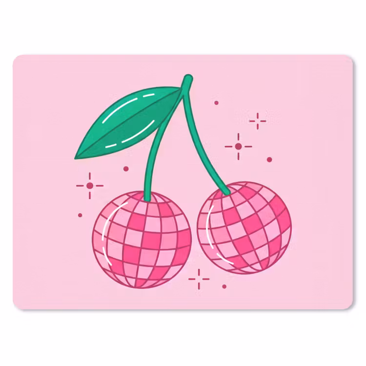 Decoratie - Disco-bal - Feest - Roze muismat rubber klein -3d