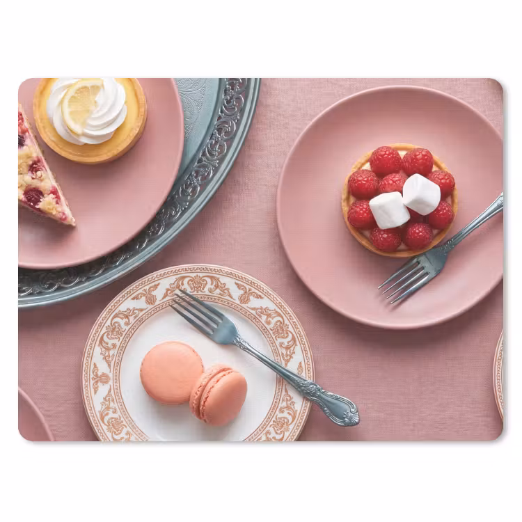 Dessert - Taart - Gebak - Zoet - Roze muismat rubber klein -3d