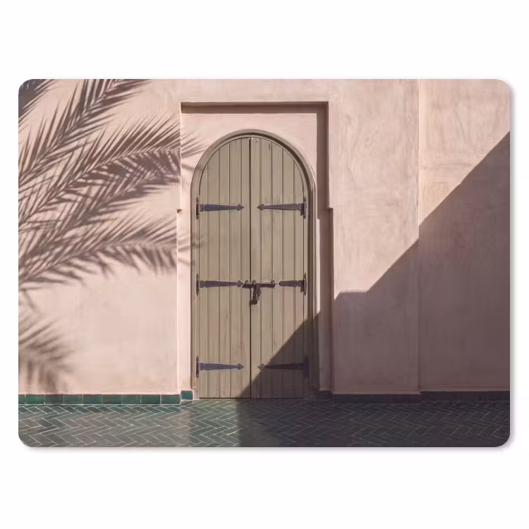 Deur - Hout - Architectuur - Groen - Rustiek muismat rubber klein -3d