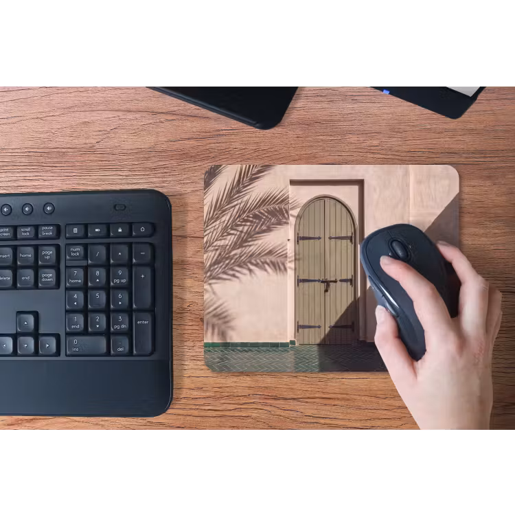 Deur - Hout - Architectuur - Groen - Rustiek muismat rubber klein -toetsenbord