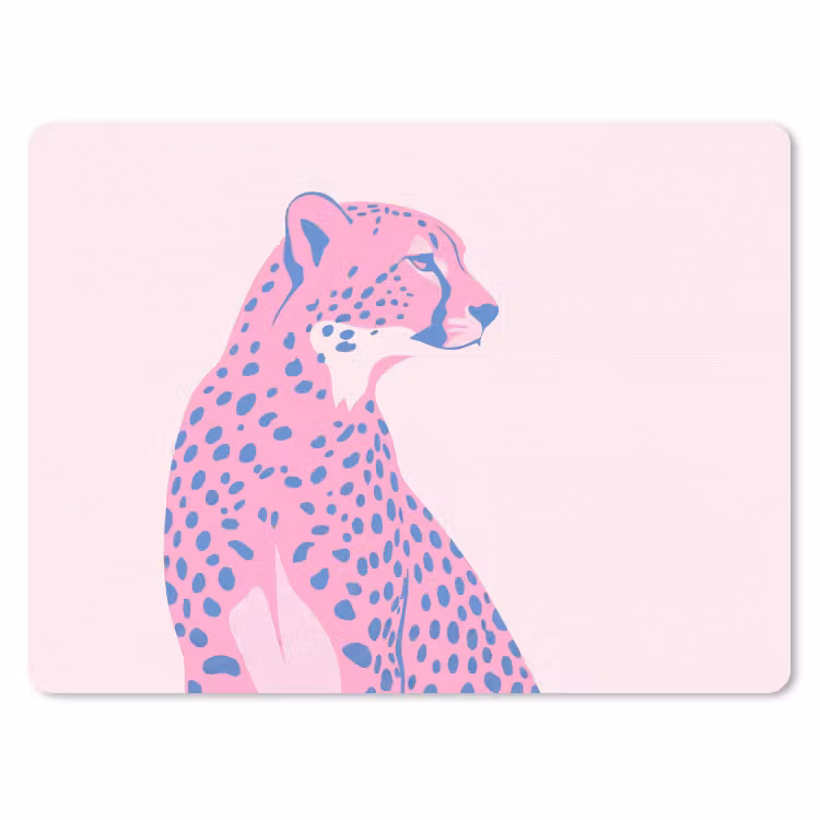 Dieren - Profiel - Abstract - Roze - Blauw muismat rubber klein -3d