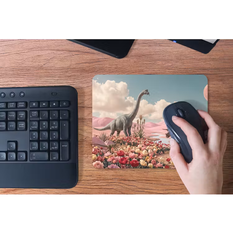 Muismat - Dinosaurus - Roze - Landschap - Dinosaurus - Roze - Landschap muismat rubber klein