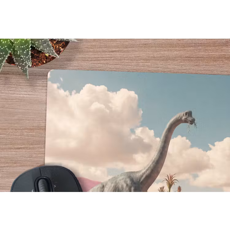 Muismat - Dinosaurus - Roze - Landschap - Dinosaurus - Roze - Landschap muismat rubber klein