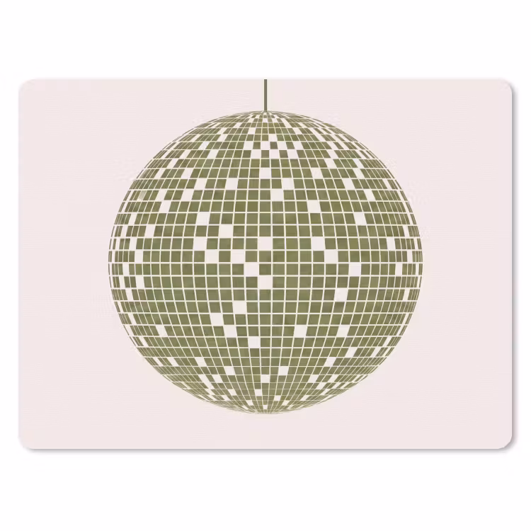 Disco - Bal - Groen - Abstract - Modern muismat rubber klein -3d