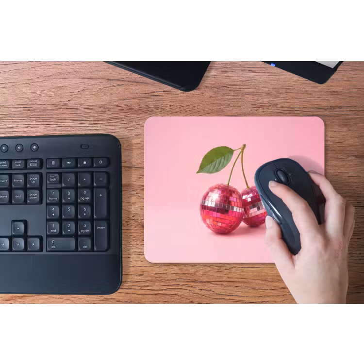 Disco - Kersen - Roze muismat rubber klein -toetsenbord