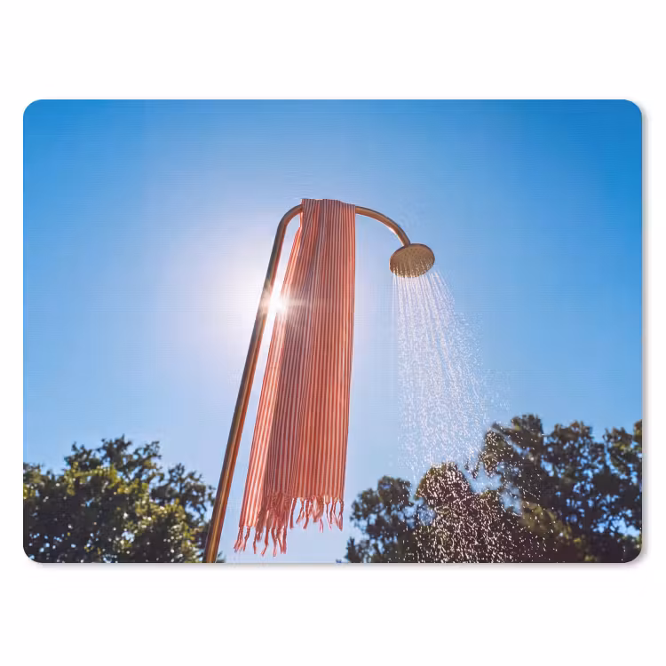 Douche - Water - Zomer - Blauw muismat rubber klein -3d
