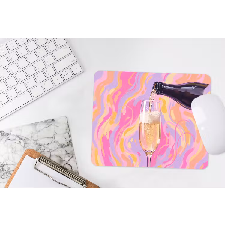 Drank - Inschenken - Feest - Abstract - Roze muismat rubber klein -witbureau