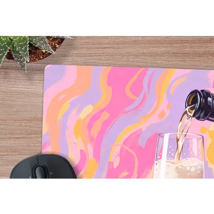 Drank - Inschenken - Feest - Abstract - Roze muismat rubber klein -closeup