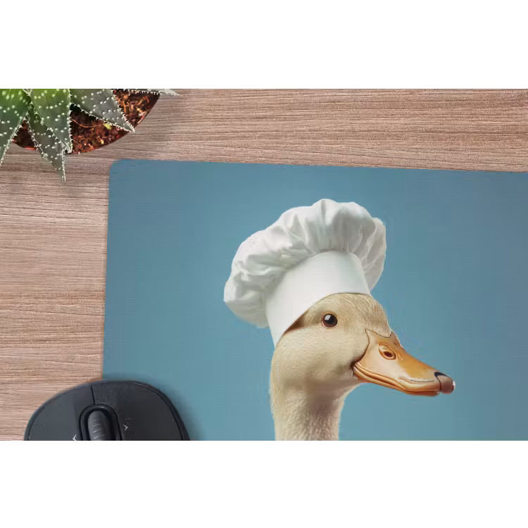 Eend - Koksmuts - Cute - Vogel muismat rubber klein -closeup