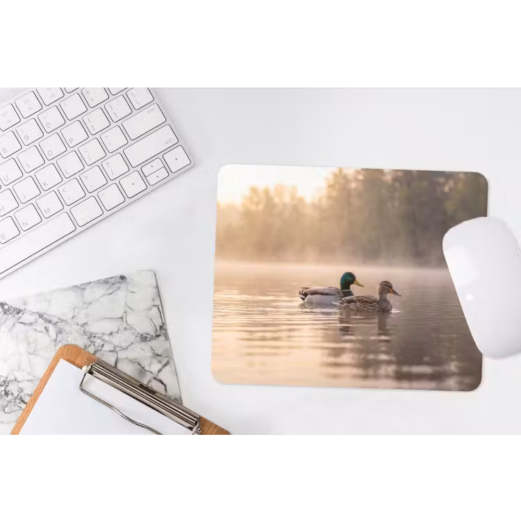 Eenden - Water - Mist - Natuur muismat rubber klein -witbureau