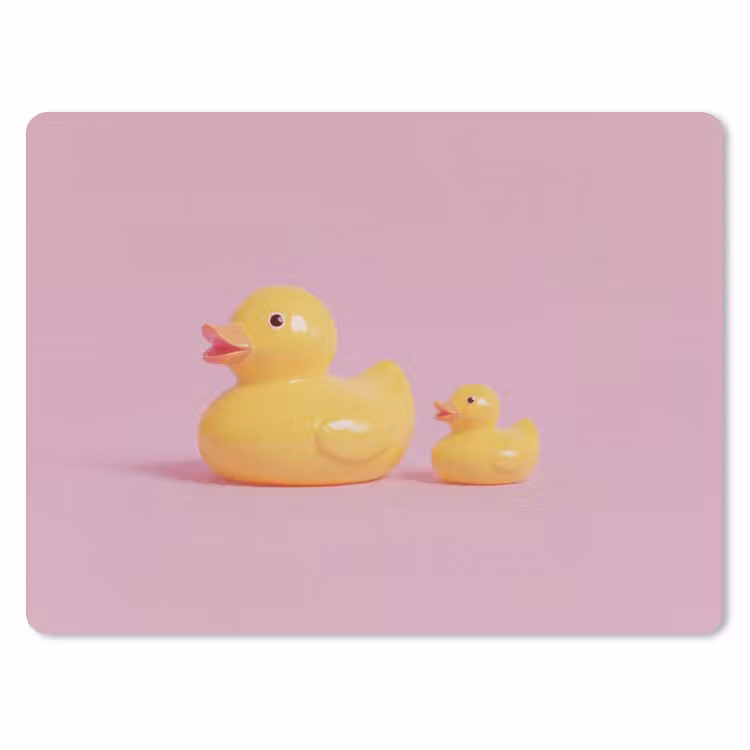 Eendjes - Vrolijk - Roze muismat rubber klein -3d
