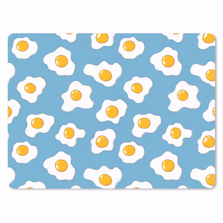 Eieren - Dooiers - Blauw muismat rubber klein 262 -3d