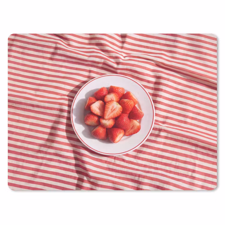 Eten - Aardbeien - Fruit - Zomer - Rood muismat rubber klein -3d