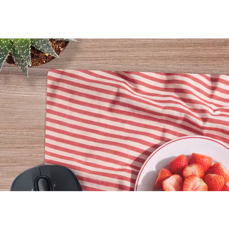 Eten - Aardbeien - Fruit - Zomer - Rood muismat rubber klein -closeup