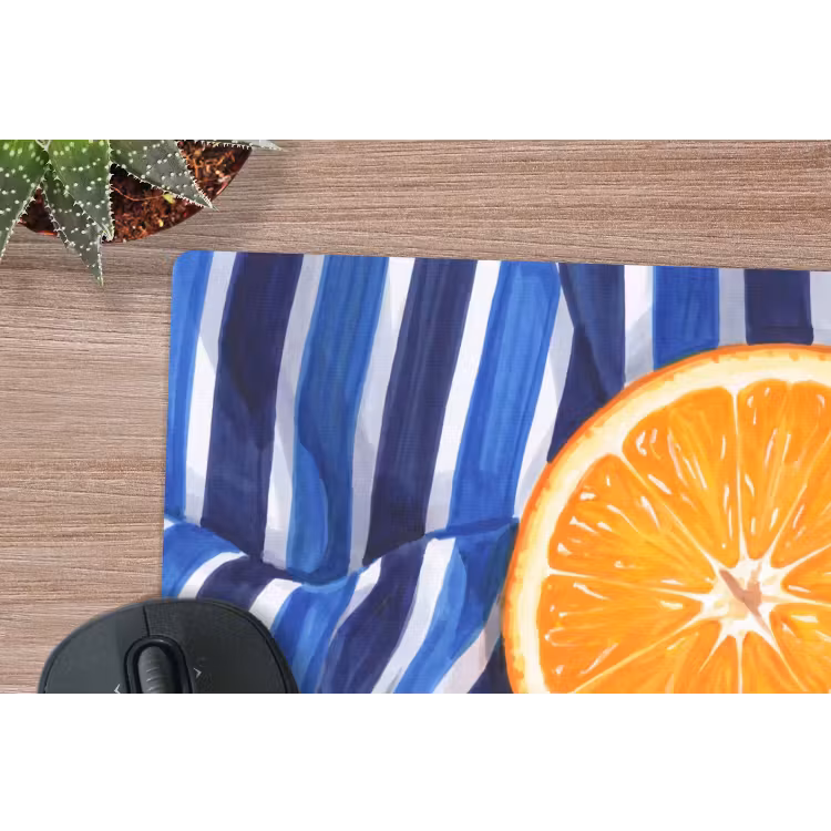 Muismat - Eten - Fruit - Oranje - Eten - Fruit - Oranje muismat rubber klein
